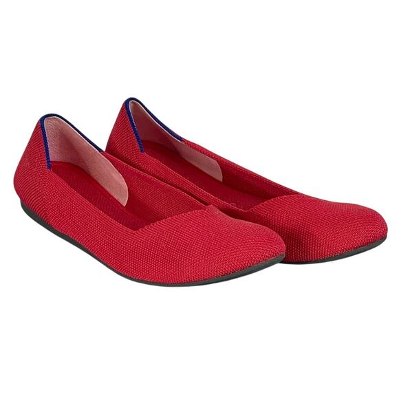 Rothy's The Flat Scooter Red Round Toe Ballet Flats Size 6 - Picture 1 of 6